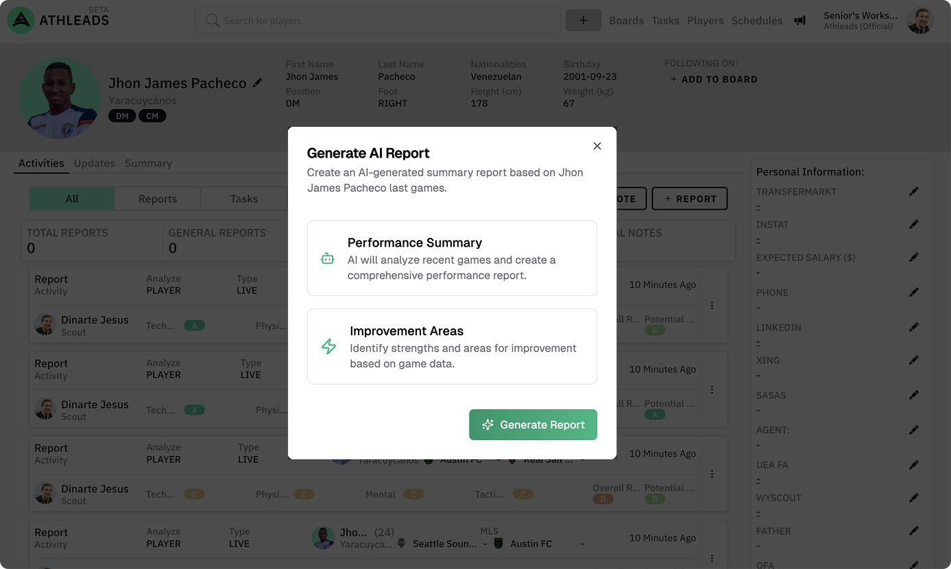 AI-Powered Player Reports